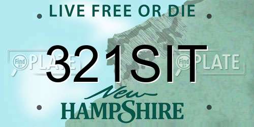 321SIT New Hampshire License Plate