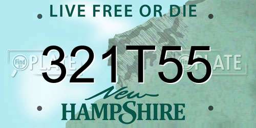 321T55 New Hampshire License Plate