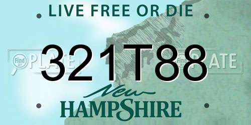 321T88 New Hampshire License Plate