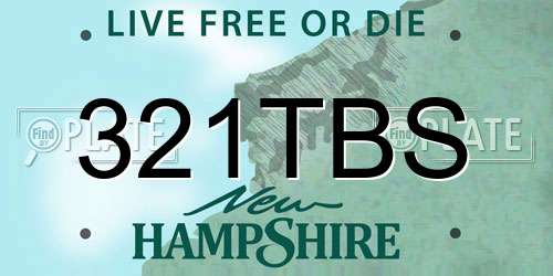 321TBS New Hampshire License Plate