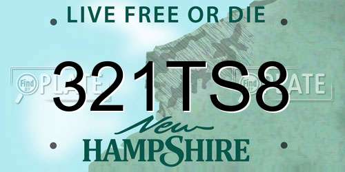 321TS8 New Hampshire License Plate