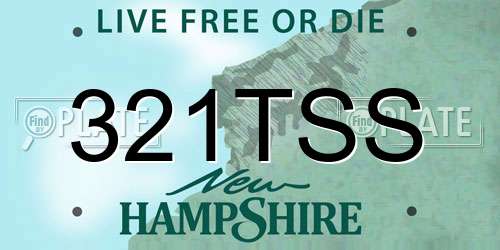 321TSS New Hampshire License Plate