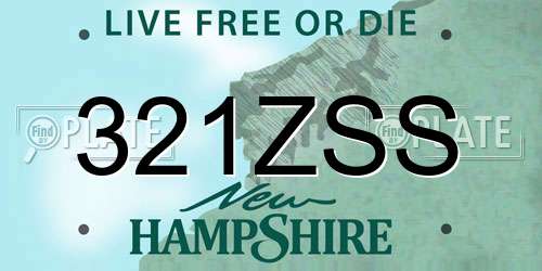 321ZSS New Hampshire License Plate