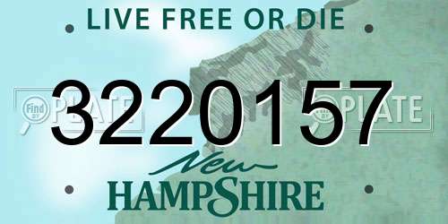 3220157 New Hampshire License Plate