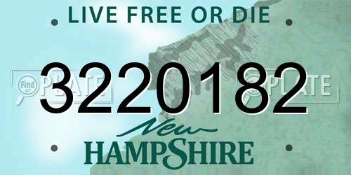 3220182 New Hampshire License Plate