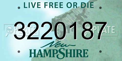 3220187 New Hampshire License Plate