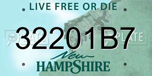 32201B7 New Hampshire License Plate