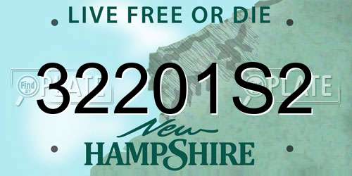 32201S2 New Hampshire License Plate