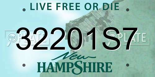 32201S7 New Hampshire License Plate