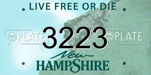 3223 New Hampshire License Plate