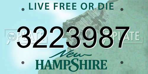 3223987 New Hampshire License Plate