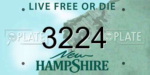 3224 New Hampshire License Plate