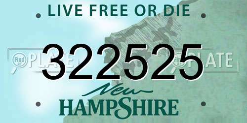 322525 New Hampshire License Plate