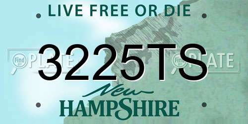 3225TS New Hampshire License Plate