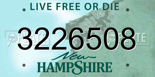 3226508 New Hampshire License Plate