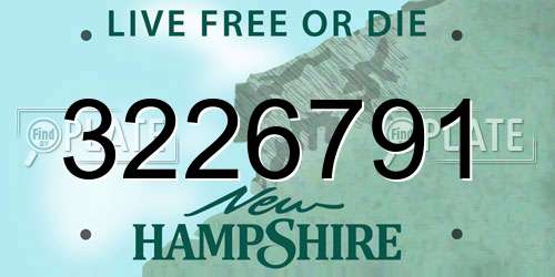 3226791 New Hampshire License Plate