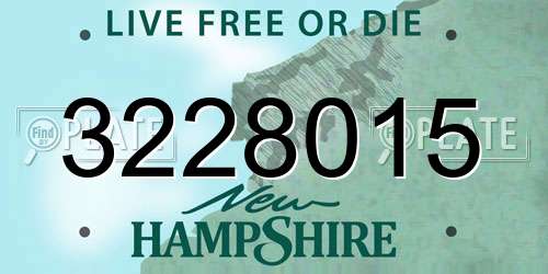 3228015 New Hampshire License Plate