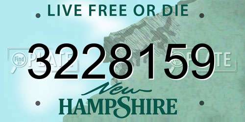 3228159 New Hampshire License Plate