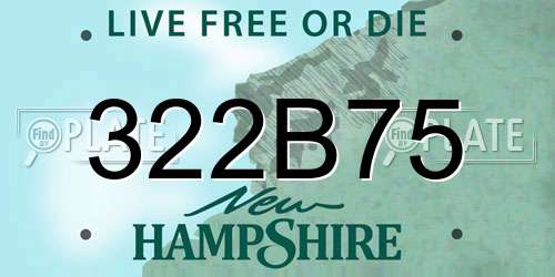 322B75 New Hampshire License Plate
