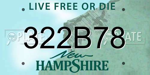 322B78 New Hampshire License Plate