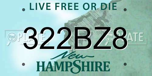 322BZ8 New Hampshire License Plate