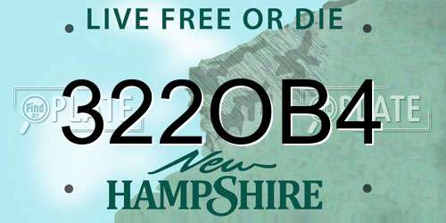 322OB4 New Hampshire License Plate