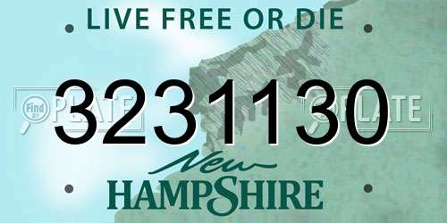 3231130 New Hampshire License Plate