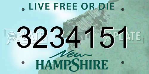 3234151 New Hampshire License Plate