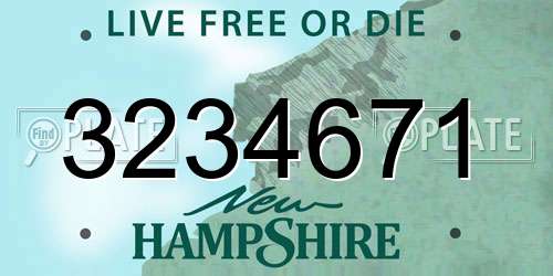 3234671 New Hampshire License Plate