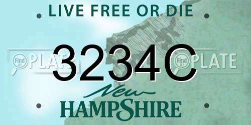3234C New Hampshire License Plate