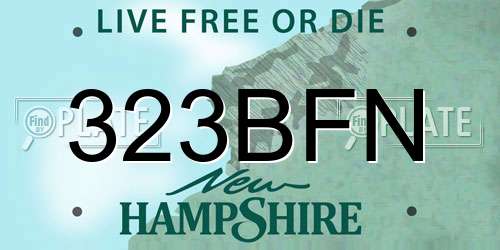323BFN New Hampshire License Plate