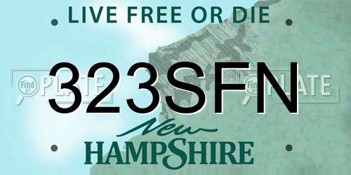 323SFN New Hampshire License Plate