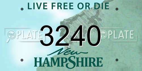 3240 New Hampshire License Plate