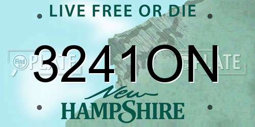 3241ON New Hampshire License Plate