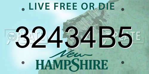 32434B5 New Hampshire License Plate
