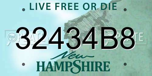 32434B8 New Hampshire License Plate