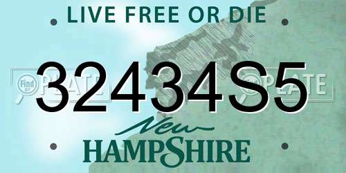32434S5 New Hampshire License Plate