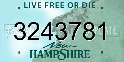 3243781 New Hampshire License Plate