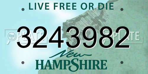 3243982 New Hampshire License Plate