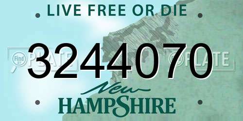 3244070 New Hampshire License Plate