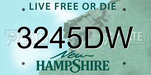 3245DW New Hampshire License Plate
