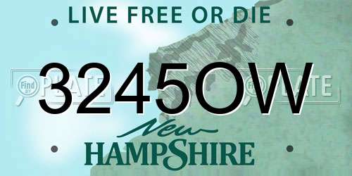 3245OW New Hampshire License Plate
