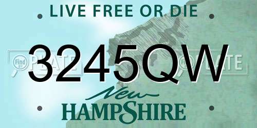 3245QW New Hampshire License Plate