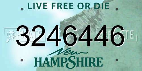 3246446 New Hampshire License Plate
