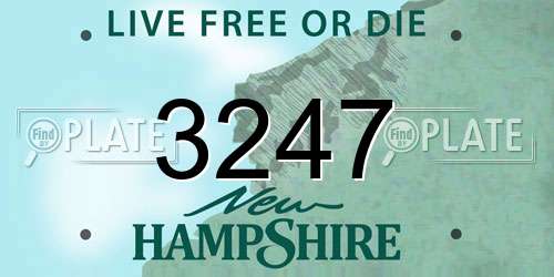 3247 New Hampshire License Plate
