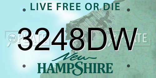 3248DW New Hampshire License Plate