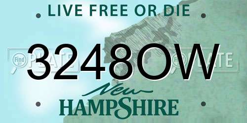 3248OW New Hampshire License Plate