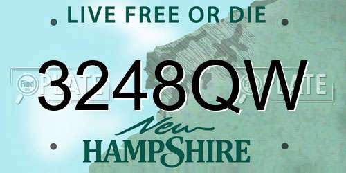 3248QW New Hampshire License Plate