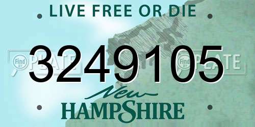 3249105 New Hampshire License Plate