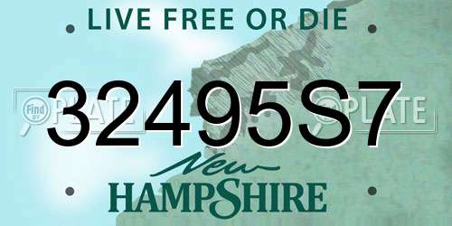 32495S7 New Hampshire License Plate